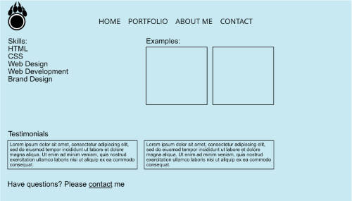 Homepage Wireframe